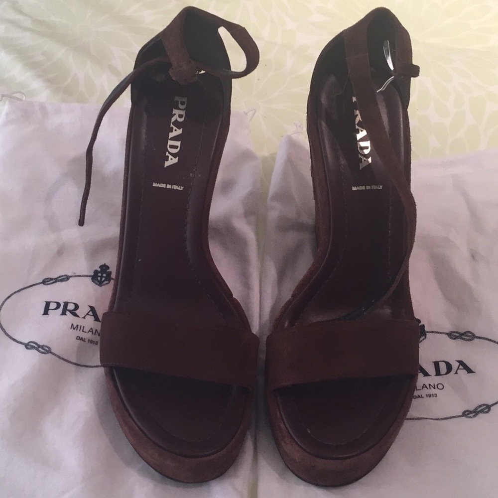 Prada suede wedges